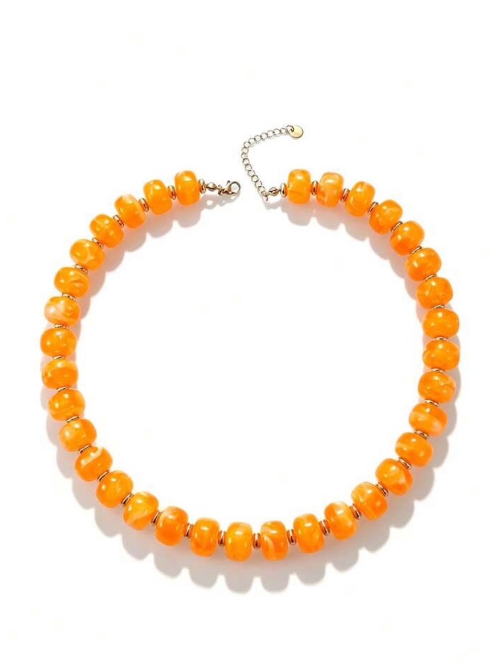 Vibrant Orange Bead Choker Necklace